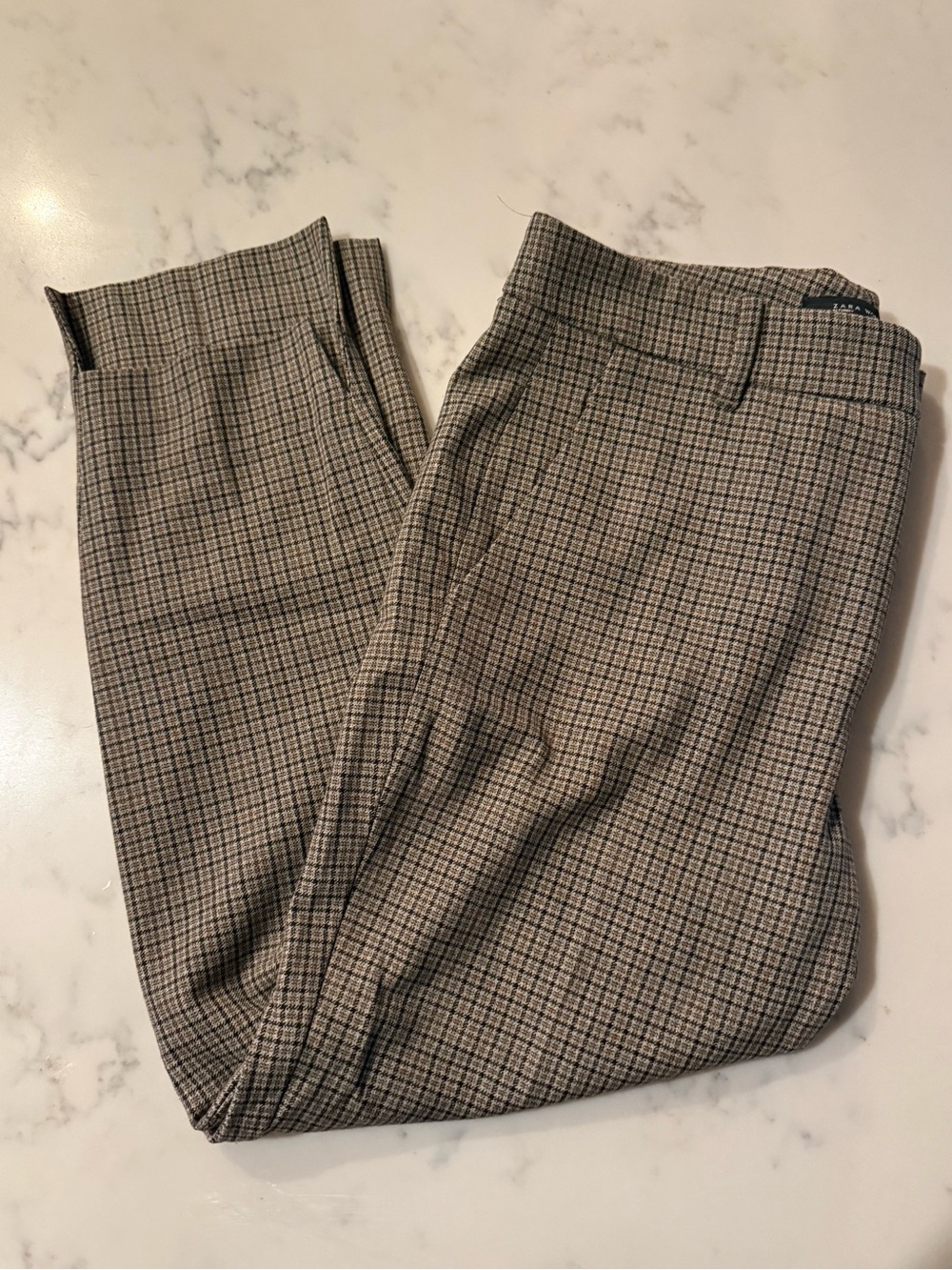Zara Plaid Houndstooth Blazer in Brown and Black